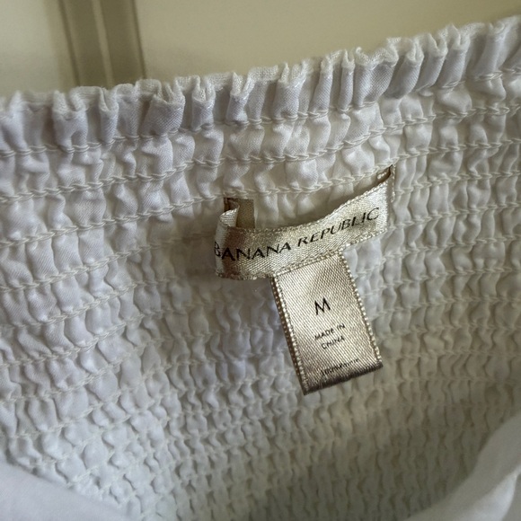 Banana Republic White Blouse with Puff Sleeves - Picture 4 of 11